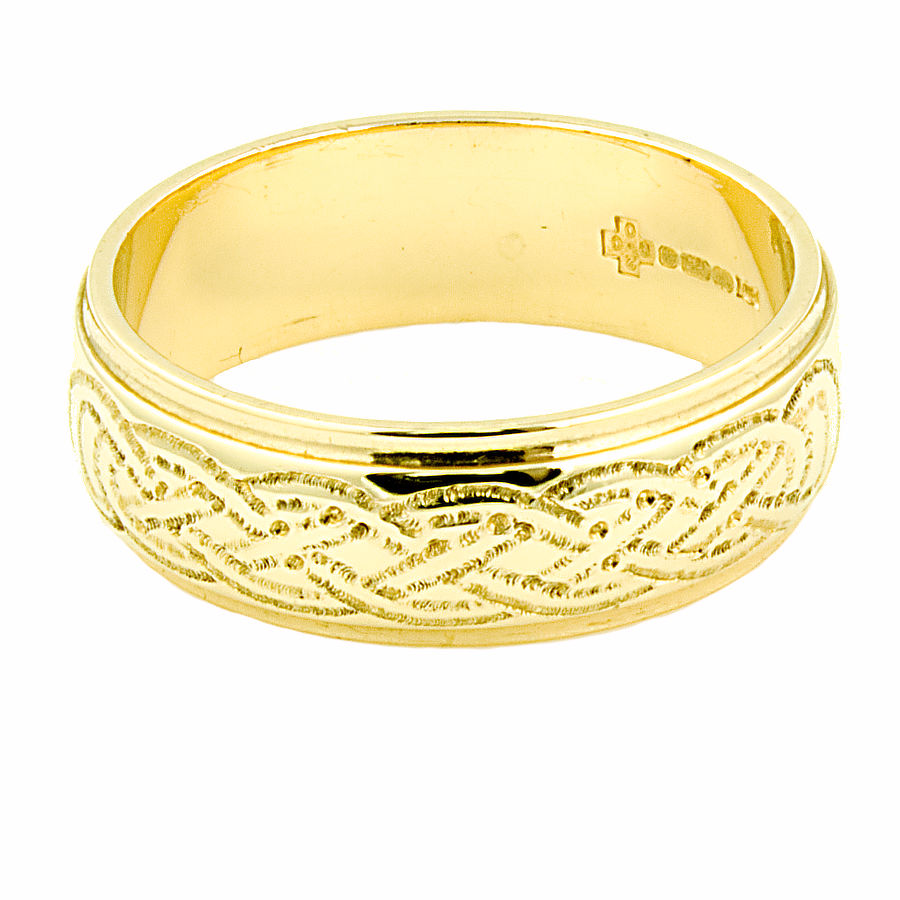 9ct gold Celtic Design Wedding Ring size L